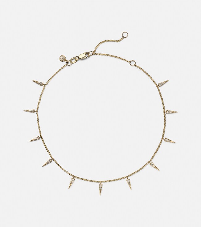 Fußkettchen Large Fringe aus 14kt Gelbgold mit Diamanten | Sydney Evan