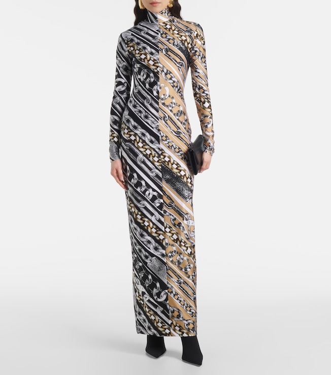 Area Colorblocked printed maxi dress