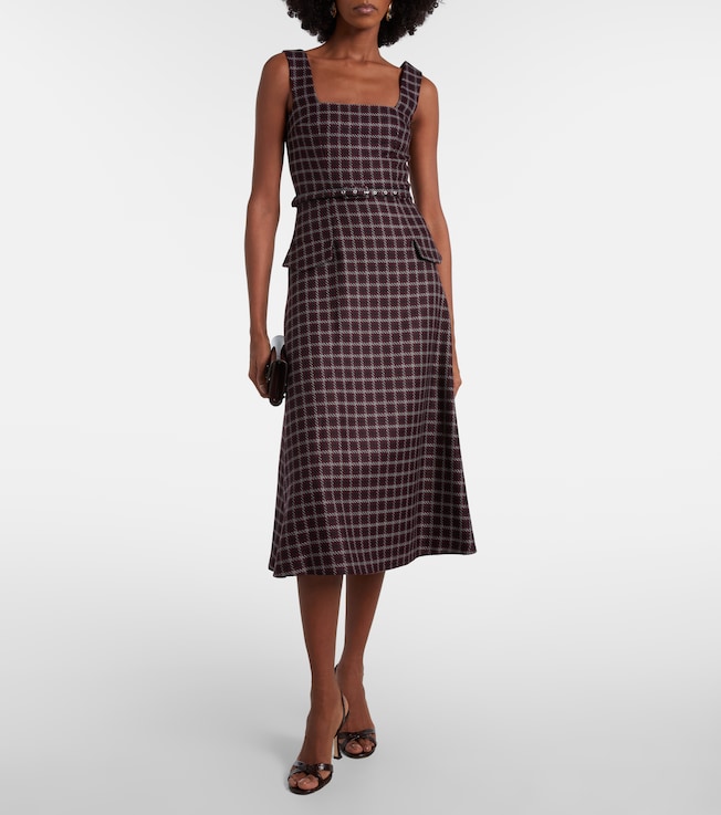 Emilia Wickstead Petra houndstooth wool-blend midi dress