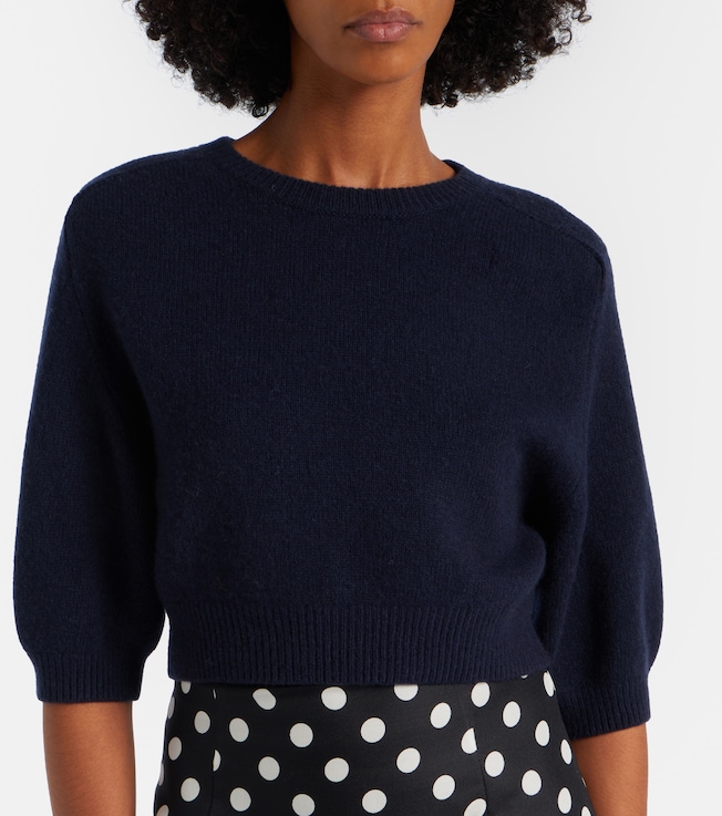 KHAITE Khaite Lorelai cropped wool and cashmere sweater