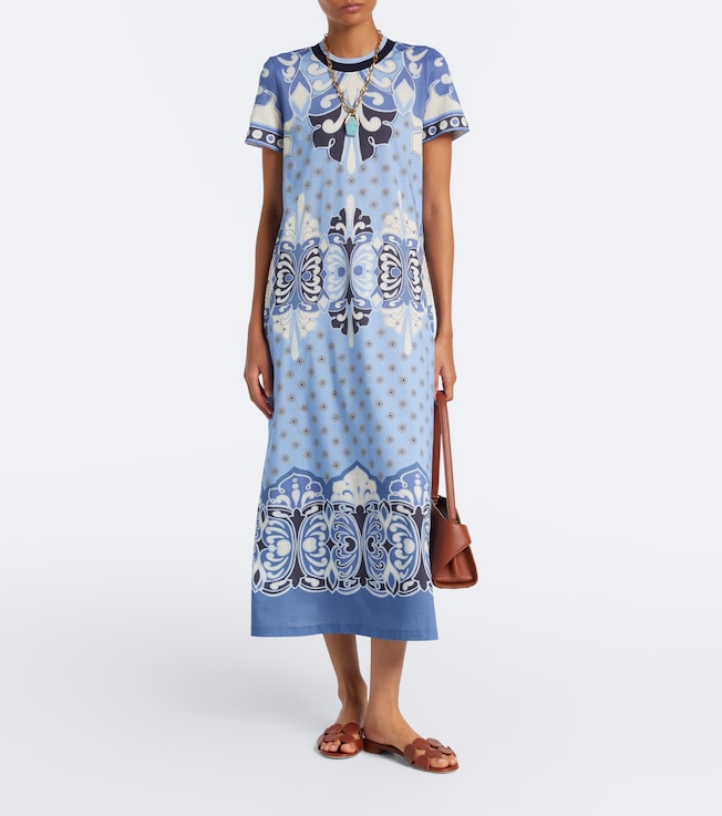 La DoubleJ Sporty Swing printed cotton jersey midi dress