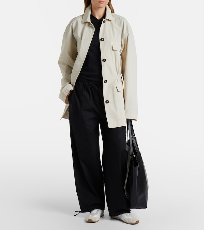TOTEME Cotton poplin wide-leg pants