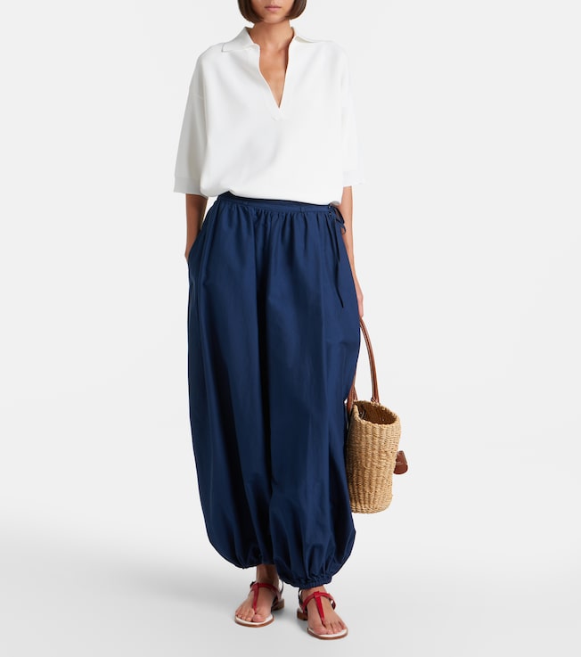 Polo Ralph Lauren Belted cotton and silk balloon pants