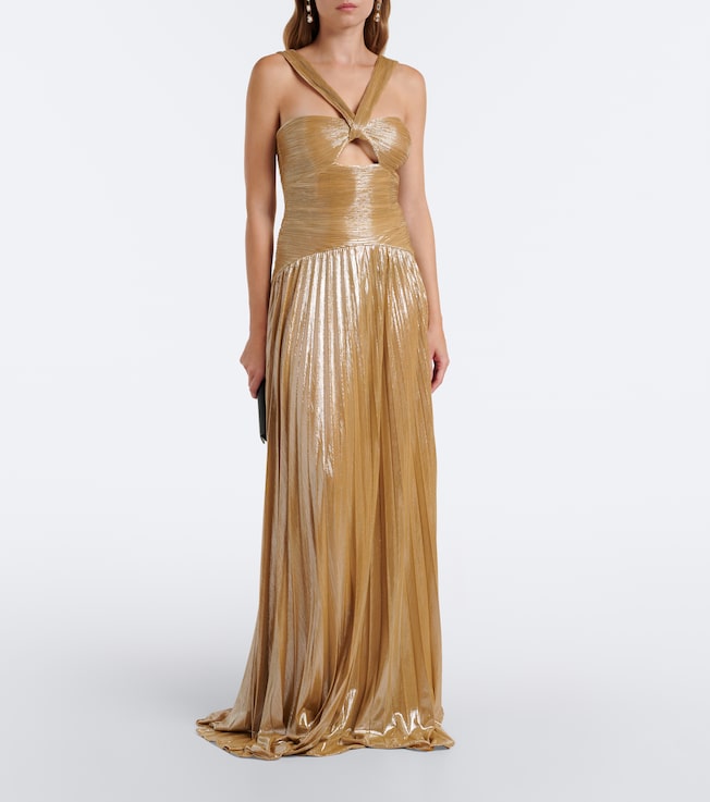 Retrofête Solace plissé halterneck gown