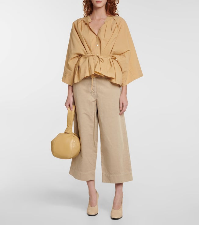 Lemaire Cotton and linen cropped pants