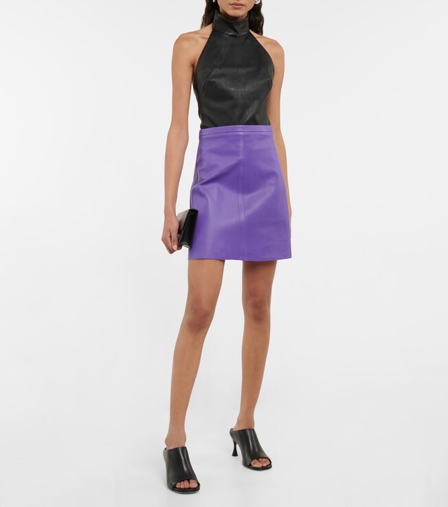 Stouls Lucie high-rise leather miniskirt