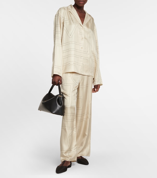 TOTEME Logo-embroidered silk shirt