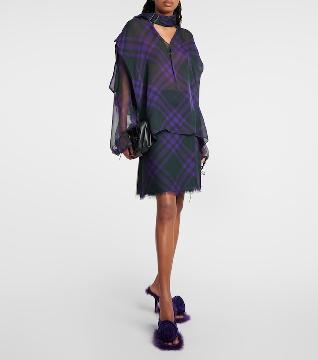 Burberry Checked silk miniskirt