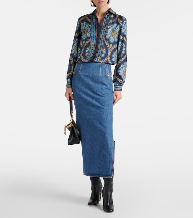 Etro Denim maxi skirt