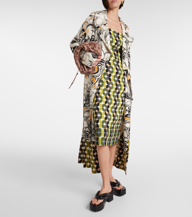 Dries Van Noten Printed crêpe midi dress