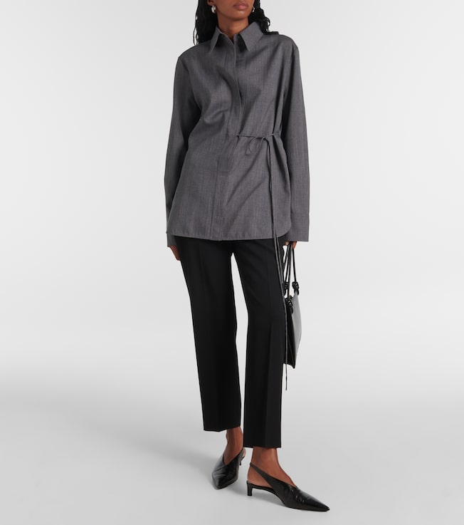 Jil Sander Belted wool shirt