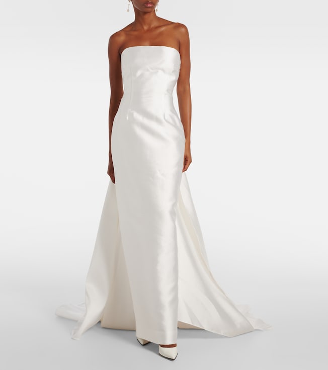 Solace London Bridal Imani strapless satin twill gown