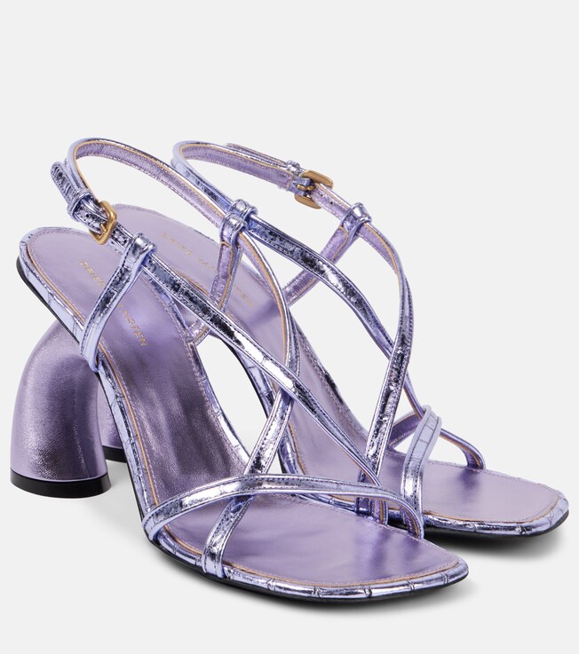 Dries Van Noten Metallic leather sandals