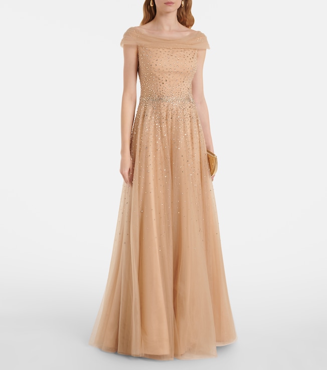 Jenny Packham Shayla embellished tulle gown