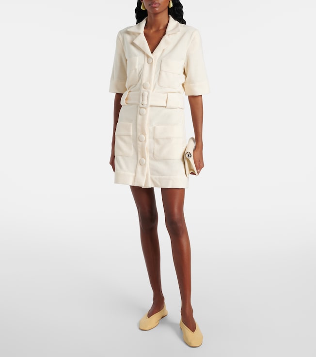 Adriana Degreas Belted cotton-blend terry minidress