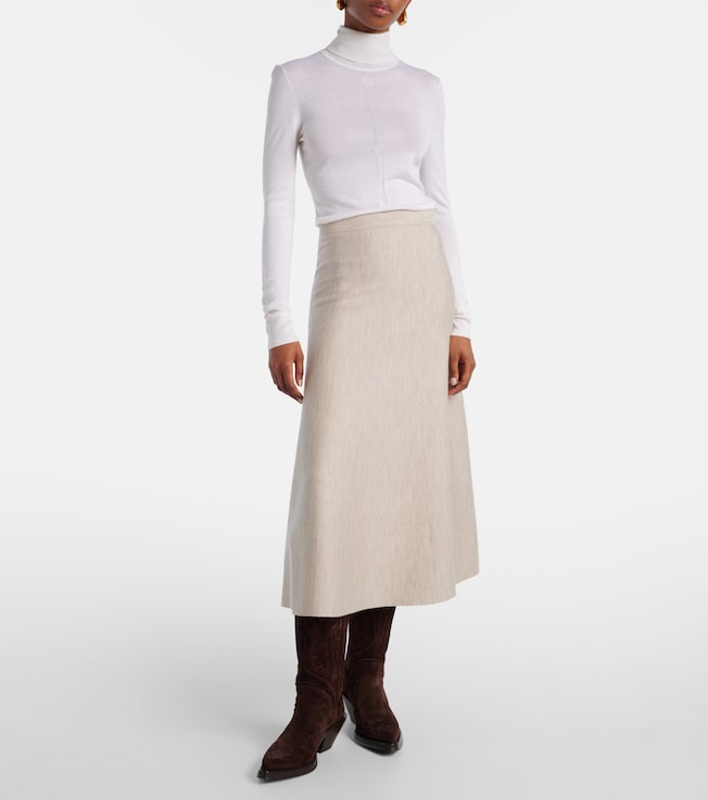 Gabriela Hearst Freddie wool, cashmere, and silk midi skirt