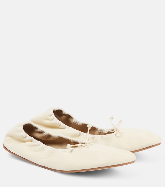 The Row Leather ballet flats