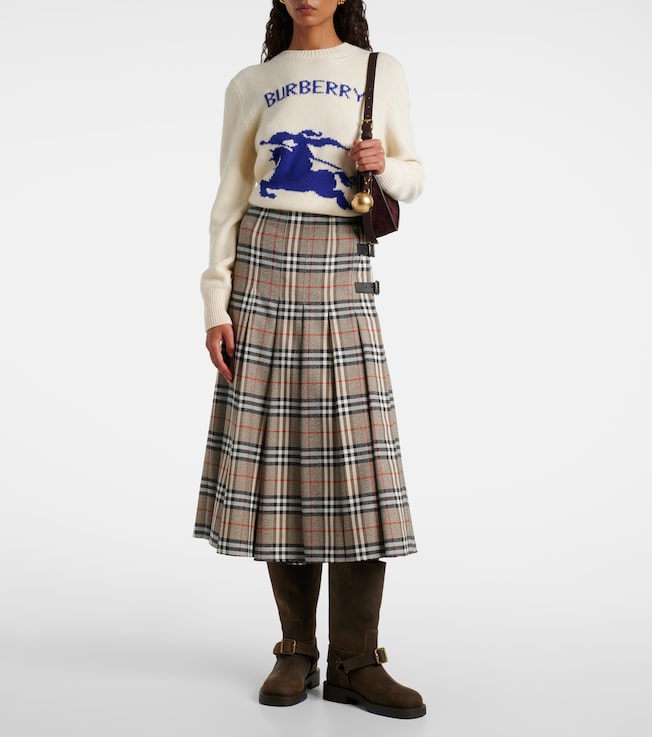 Burberry Burberry Check wool midi skirt