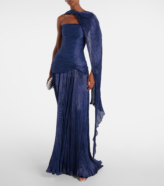 MARMAR HALIM Pleated caped corset gown