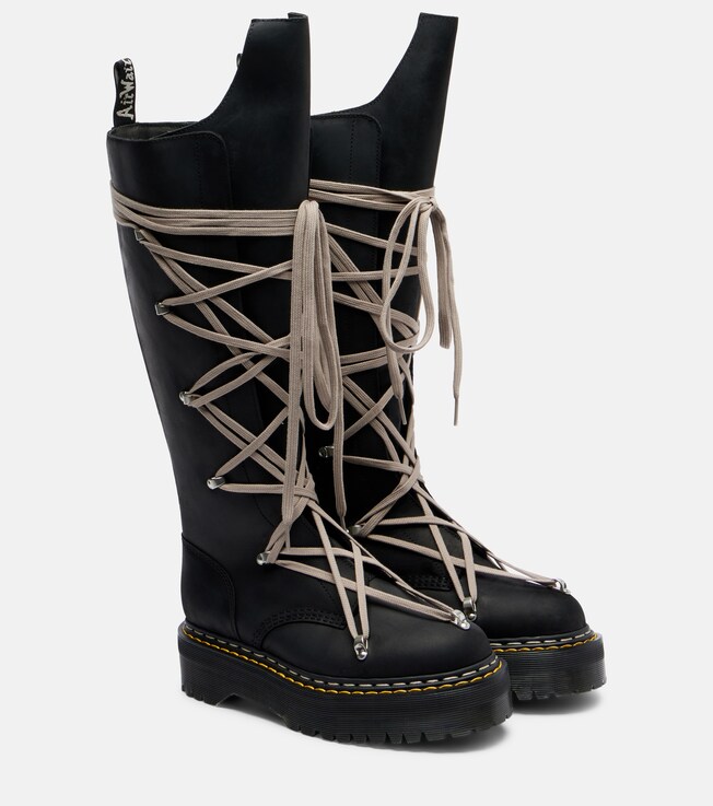 Rick Owens - x Dr. Martens DRKSHDW 1B60 Quad Sole Pentalace knee