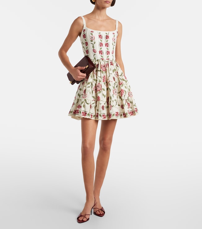 Agua by Agua Bendita Granadilla floral linen minidress