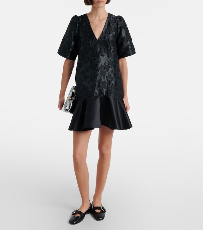 GANNI Satin cloqué minidress
