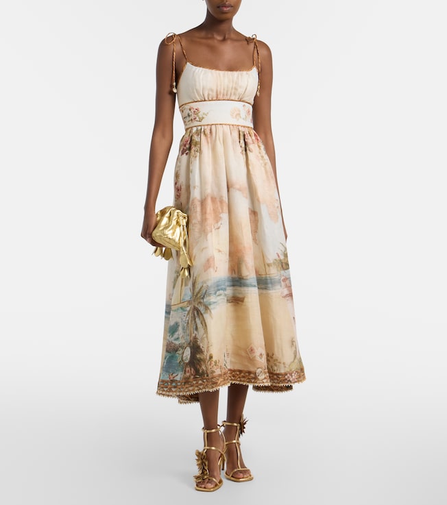 Zimmermann Mahon printed linen midi dress