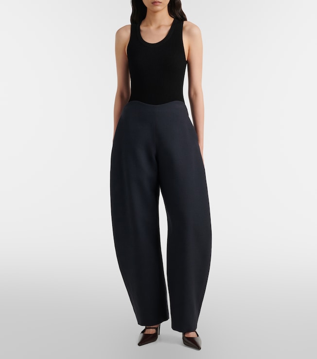 Alaïa Wool crêpe barrel-leg pants