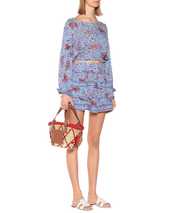 Poupette St Barth Betty printed crop top