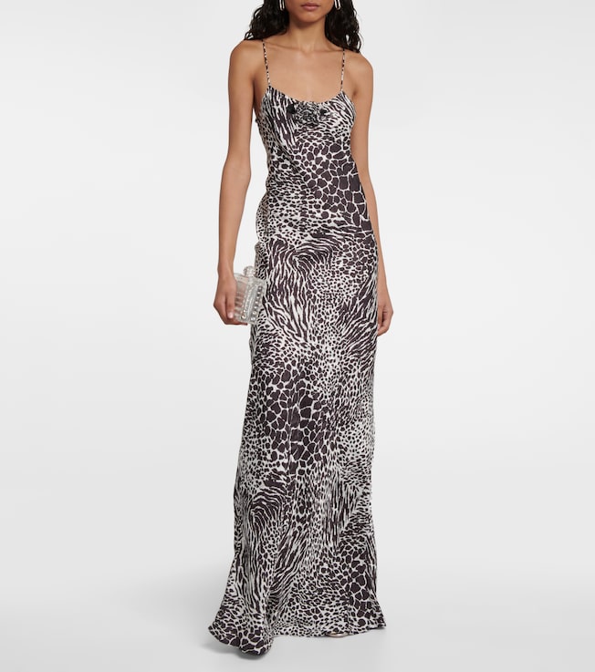 Rodarte Zebra-print silk jacquard gown
