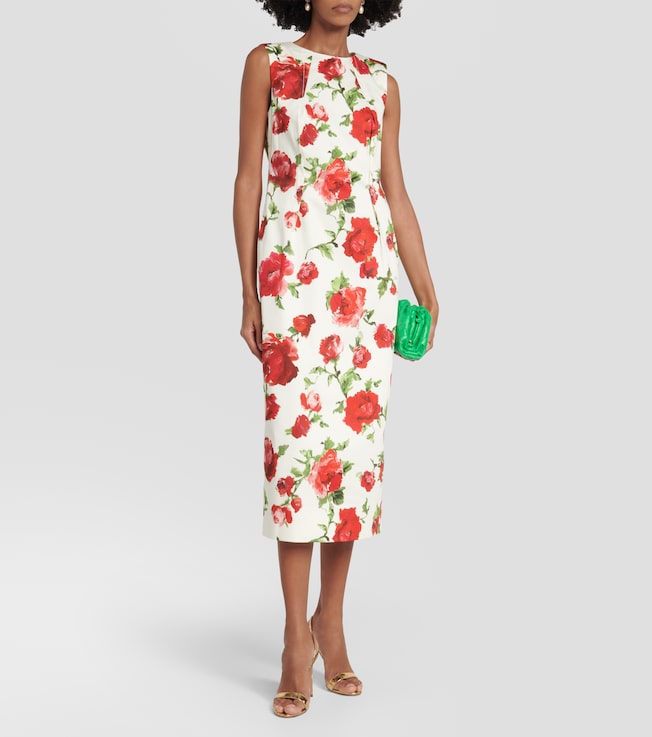 Carolina Herrera Floral cotton-blend midi dress