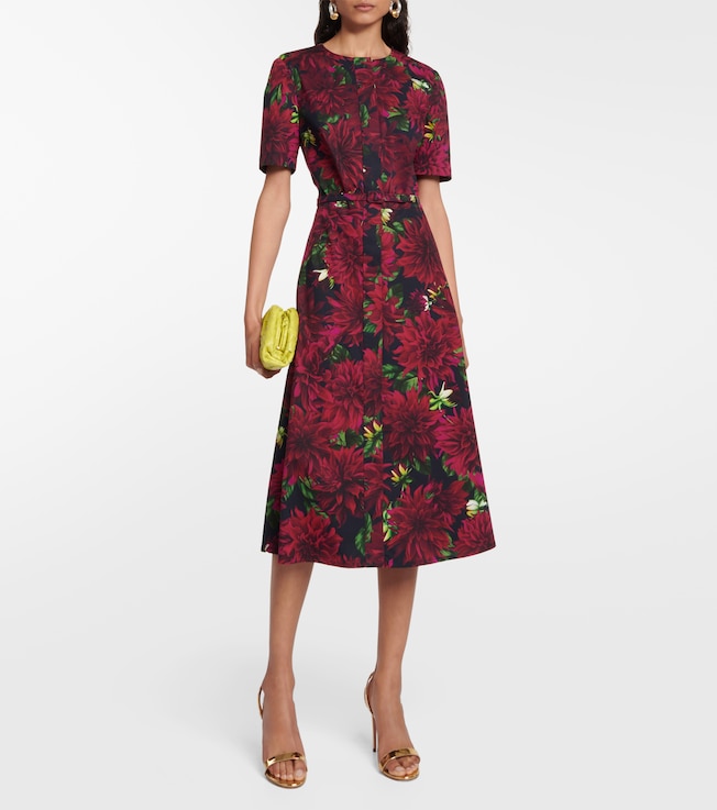 Oscar de la Renta Cotton-blend poplin midi dress