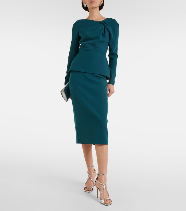 Safiyaa Hokuku crêpe pencil skirt