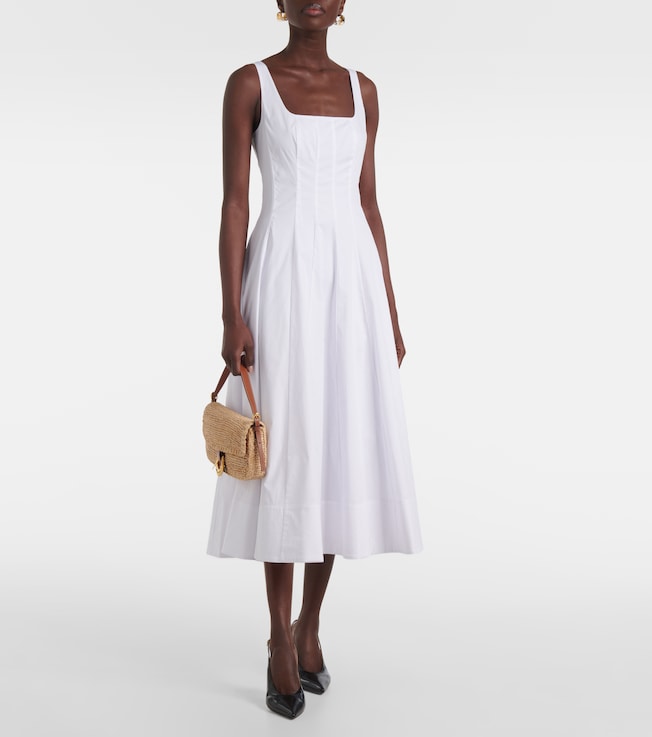 Staud Wells cotton poplin midi dress