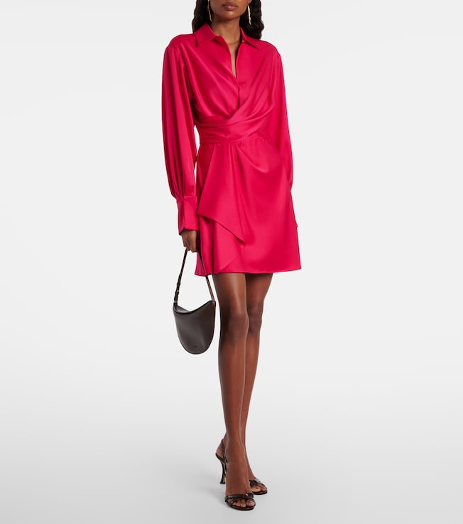SIMKHAI Talit draped satin wrap dress