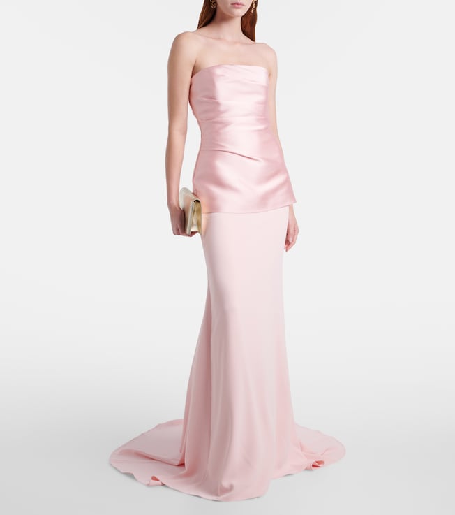 Solace London Alia strapless satin gown
