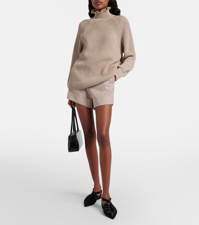 Max Mara Camino ruffled cotton turtleneck sweater