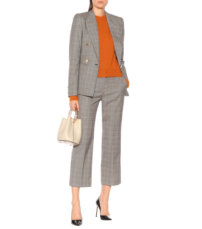 Stella McCartney High-rise checked wool pants