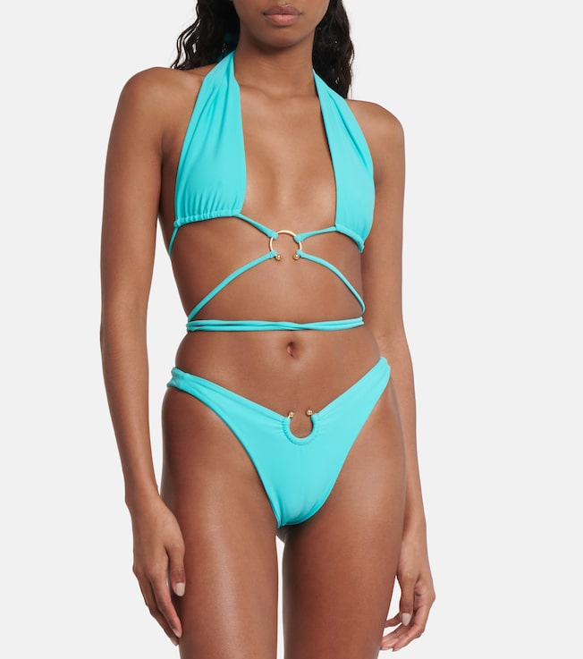 Same Pierced wrap bikini top