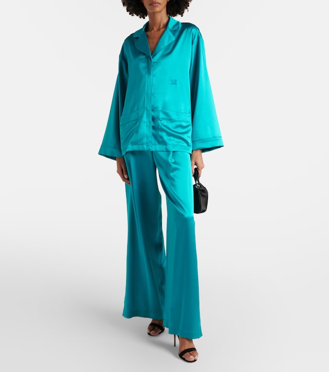 Max Mara Elegante Vasaio silk pajama shirt