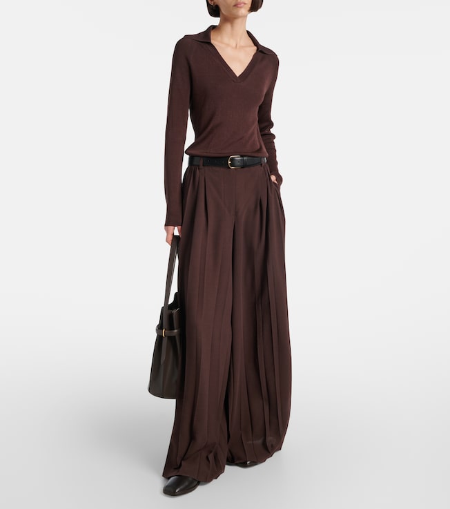 JOSEPH Ribbed-knit polo sweater