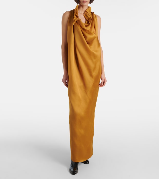 KHAITE Meryl draped silk maxi dress