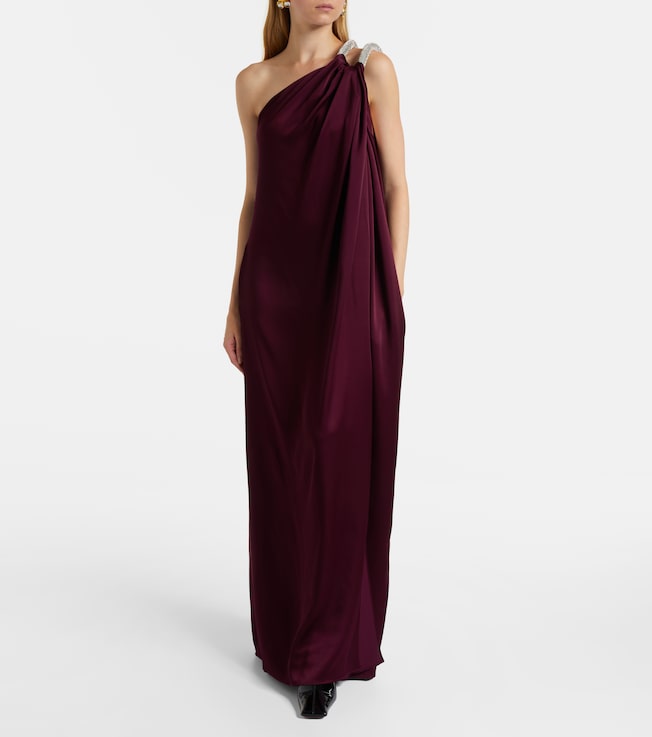 Stella McCartney Embellished one-shoulder satin gown