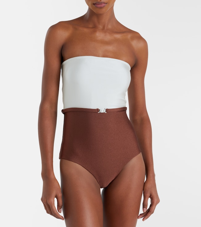 Adriana Degreas Bicolor belted swimsuit