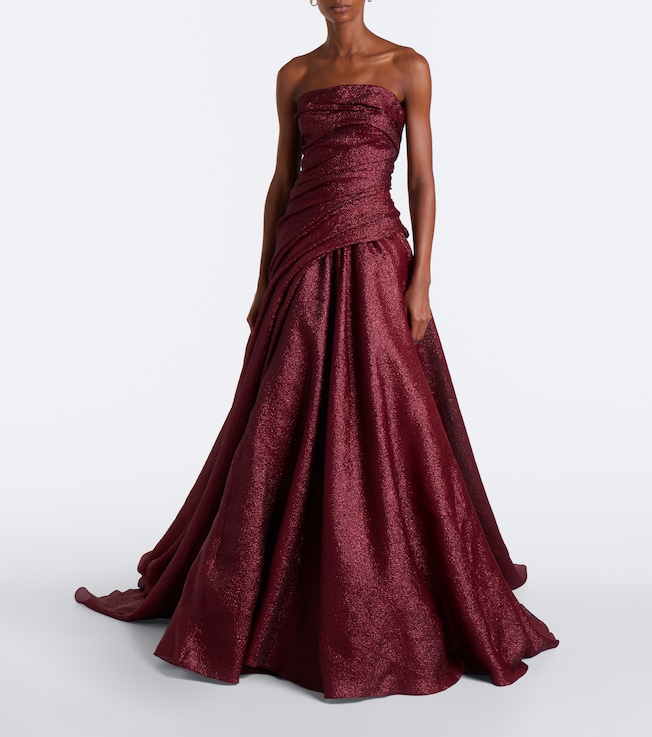 MARMAR HALIM Marmar Halim Draped strapless bustier gown
