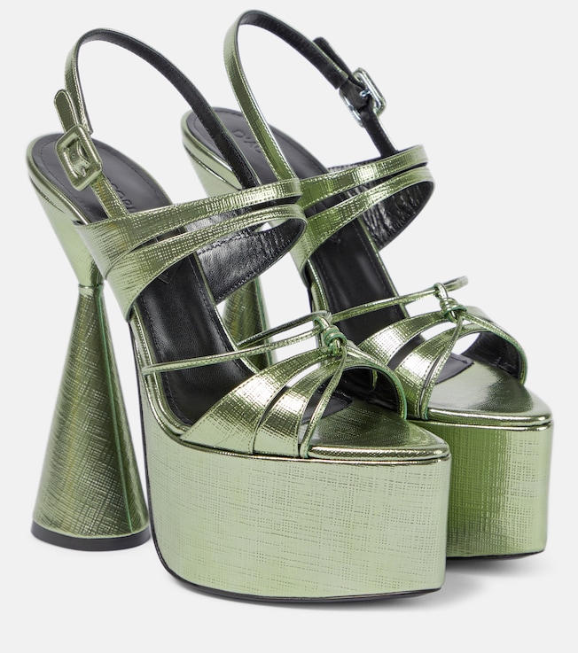 D'ACCORI Belle metallic leather platform sandals