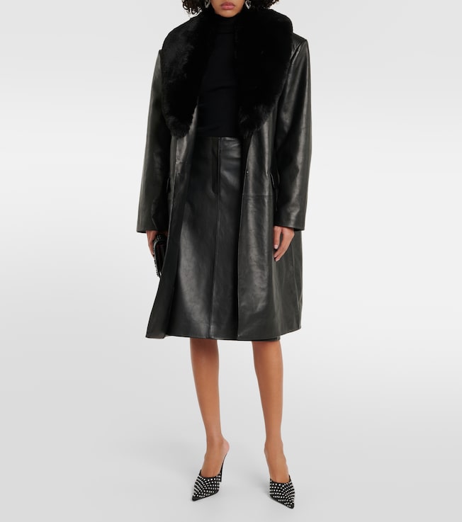 Magda Butrym Leather midi skirt