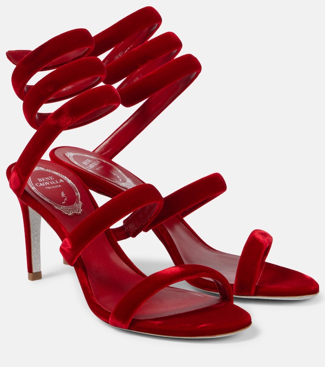 RENÉ CAOVILLA Cleo 80 velvet sandals