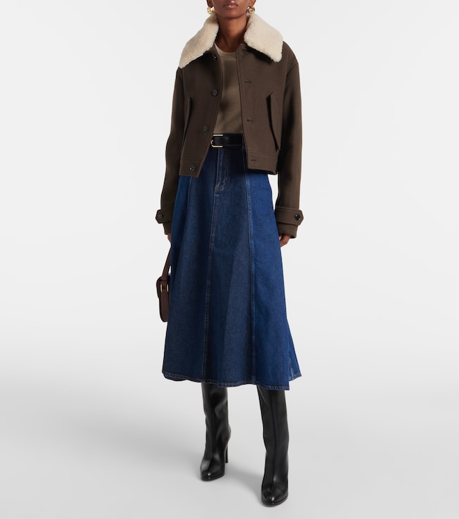 AG Jeans Arles midi denim skirt