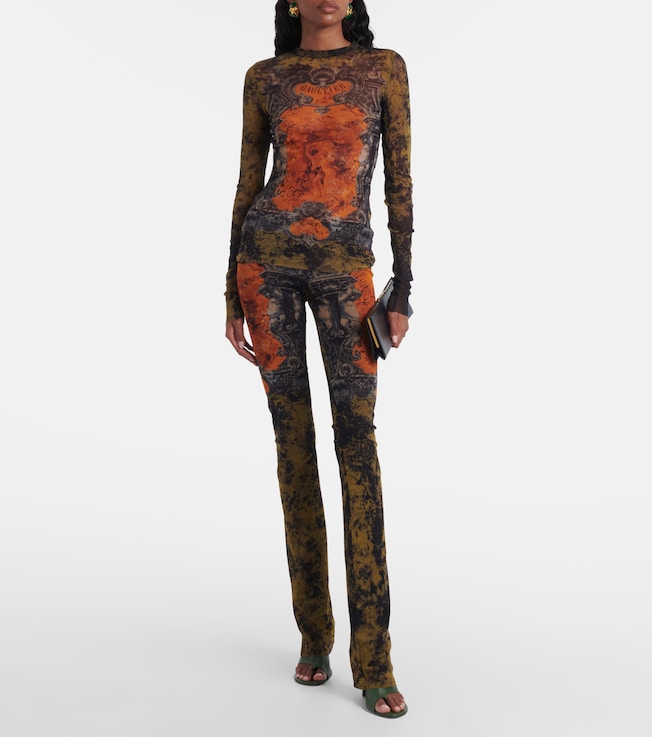 Jean Paul Gaultier Médallion printed mesh top